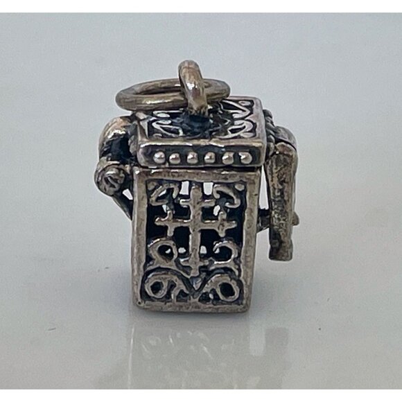 Vintage Sterling Silver Prayer Box Charm Pendant Cross Christian - Picture 2 of 8